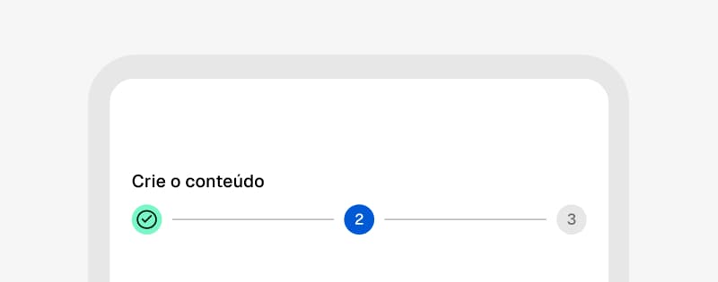 Imagen de la visualización mobile mostrando solo el label de la etapa actual