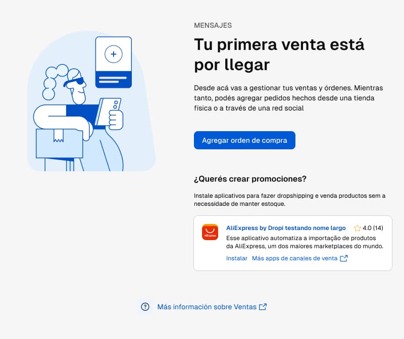 Imagen del ejemplo de la variante con acción requerida, incluyendo botón primario para generar contenido